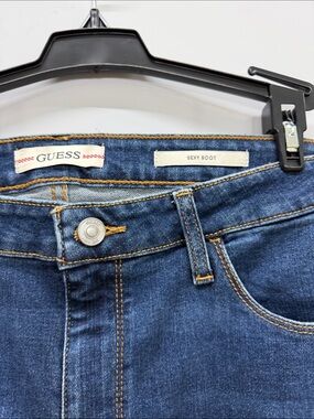 GUESS Women’s Sexy Boot Dark Blue Denim Jeans